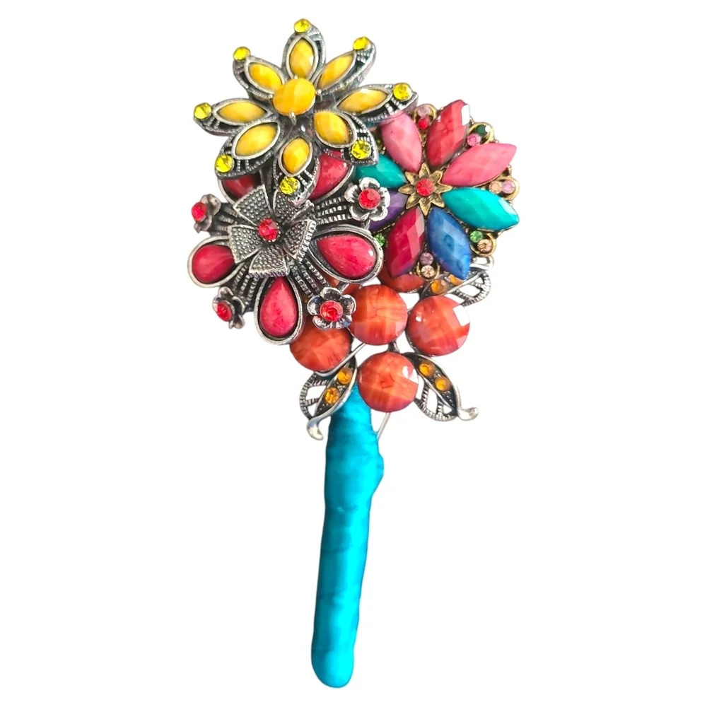 Hand Crafted Floral Brooch Boutineer Corsage Pin Bouquet